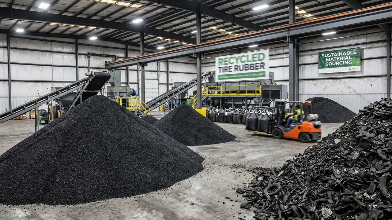 Recycled tire rubber crumb